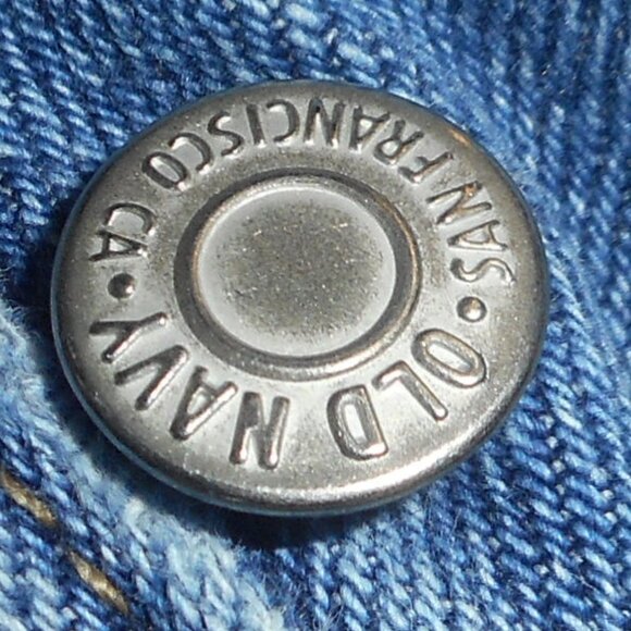 OLD NAVY women's button fly jeans, nice jeans, Tall, sz 8  blue jeans - Picture 2 of 12